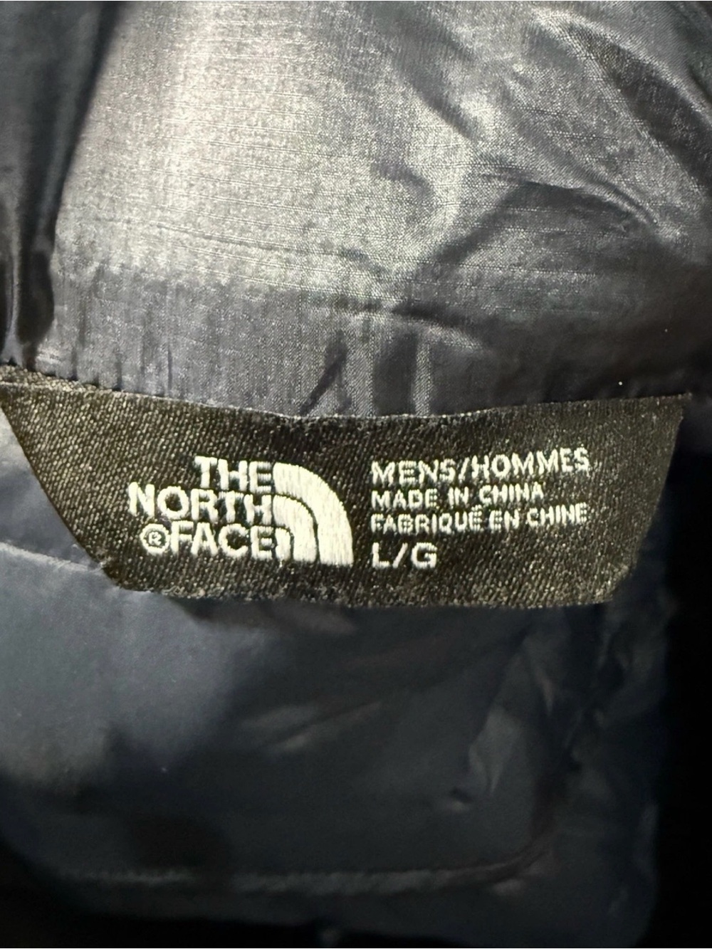The North Face 800 Down Puffer Jacket Mens L Navy Blue Full Zip Lightweight - Picture 4 of 6
